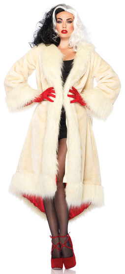 Cruella Deville Coat Villain Adult Costume