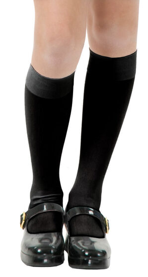 Black Opaque Knee High Stocking