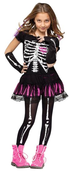 Sally Skelly Skeleton Kids Costume