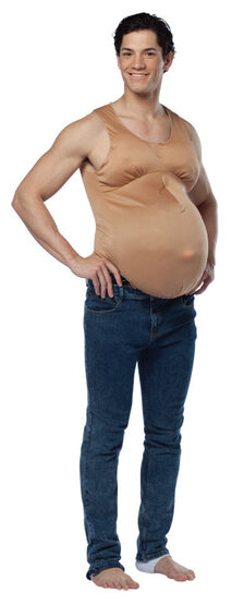 Funny Pregnant Bodysuit Adult Costume