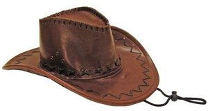 Adult Saddle Stitch Brown Cowboy Hat