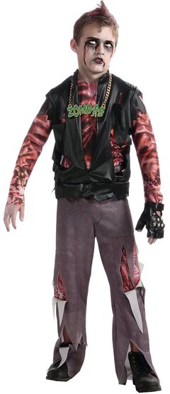 Boys Zombie Punk Rocker Kids Costume