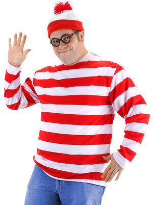 Mens Where's Waldo Funny Adult Costume