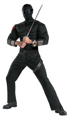 GI Joe Snake Eyes Muscle Chest Adult Costume
