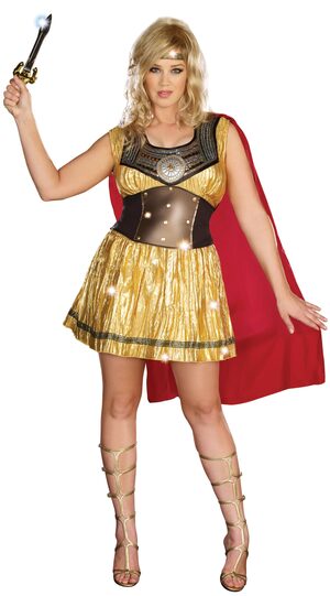 Gorgeous Golden Gladiator Plus Size Costume