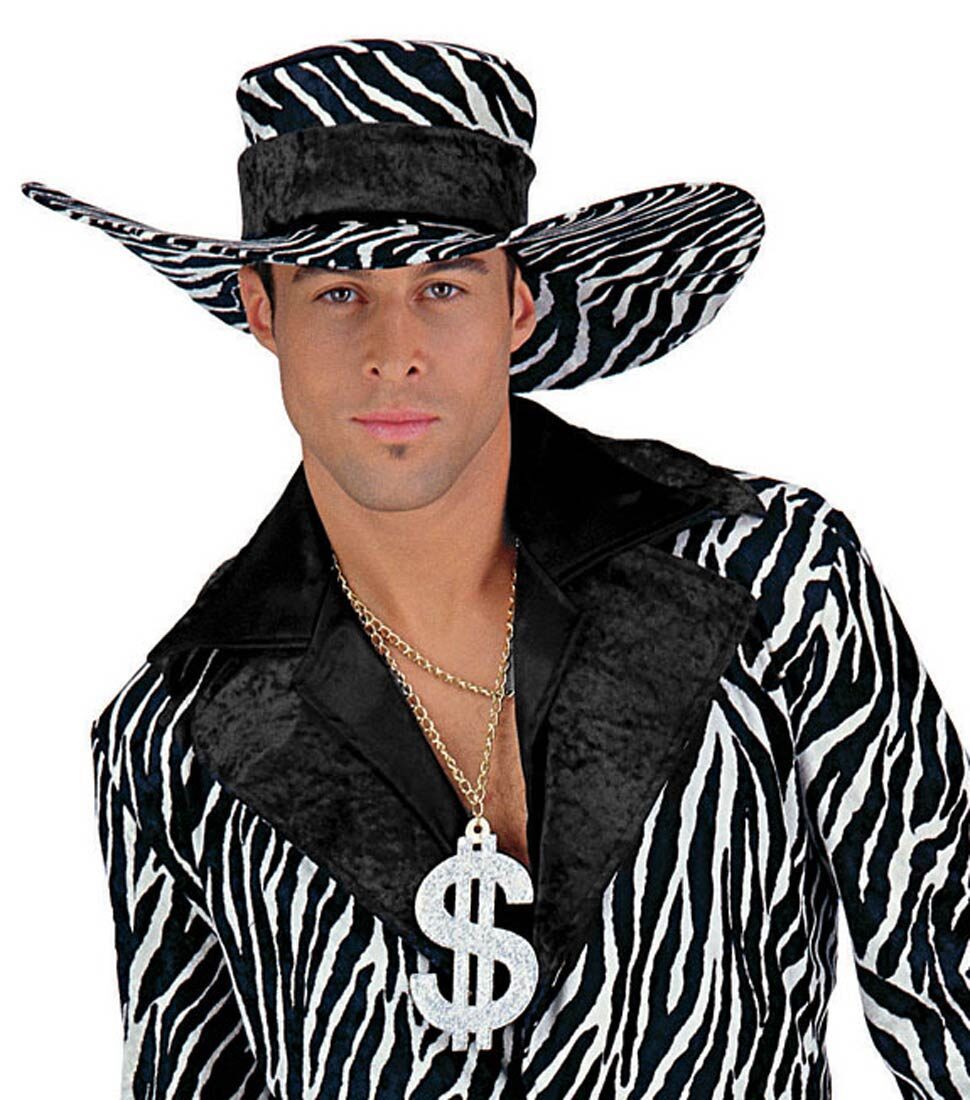 zebra print pimp hat