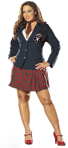 Prep School Delinquent Plus Size School Girl Costume