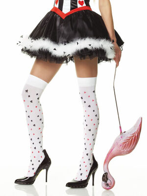 Alice In Wonderland Card Symbol Thigh High Stockings
