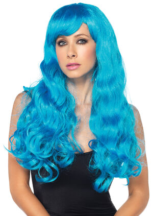Starbright Neon Blue Long Wavy Wig