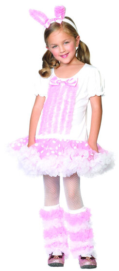Pink Fluffy Bunny Kids Costume
