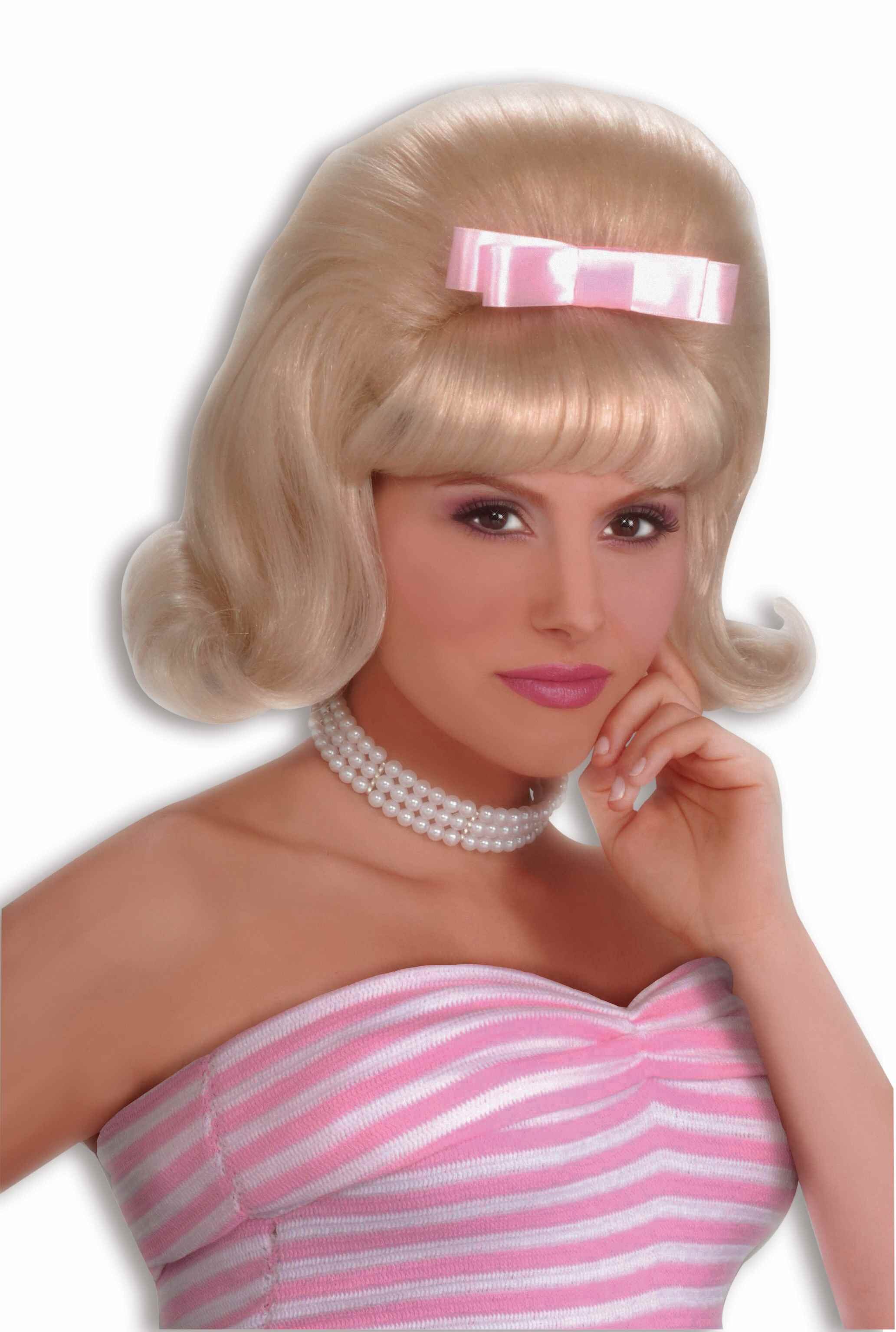 Womens Bouffant Blonde 50s Wig Mr. Costumes