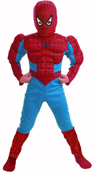 Kids Muscle Chest Spiderman Costume