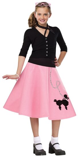 50s Poodle Skirt Kids Costume