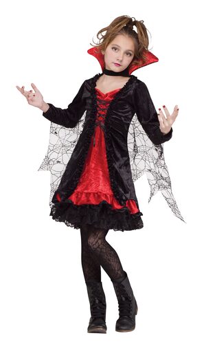 Gothic Lace Vampiress Kids Costume