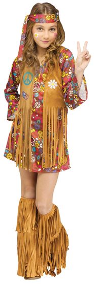Peace Hippie Girl Kids Costume