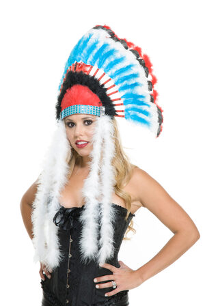 Red and Blue Indian Headdress