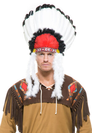 Red, White and Black Indian Headdress