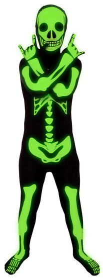 Glow in the Dark Skeleton Morphsuit Kids Costume