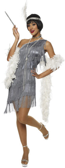 Sexy Dazzling Gray Flapper Girl Costume