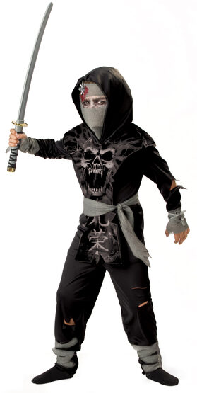 Dark Zombie Ninja Kids Costume