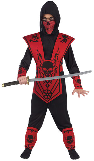Red Skull Ninja Kids Costume