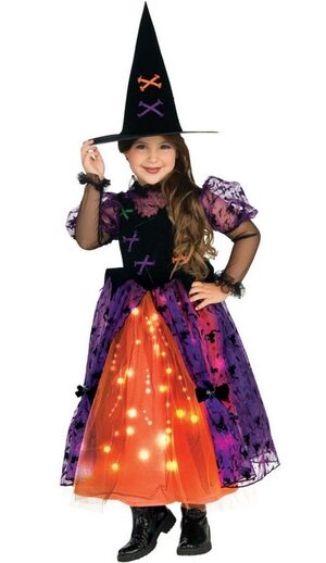 Pretty Light Up Witch Kids Costume