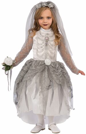 Spooky Skeleton Bride Kids Costume
