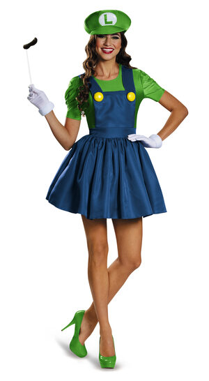 Super Mario Brothers Luigi Skirt Adult Costume