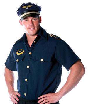 Mens Pilot Shirt Adult Costume