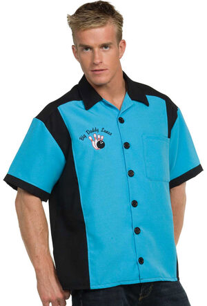 Mens Turquoise Bowling 50s Adult Costume
