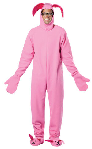 Funny Christmas Story Pink Bunny Adult Costume