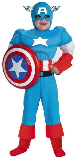 Captain America Muscle Chest Kids Superhero Costume