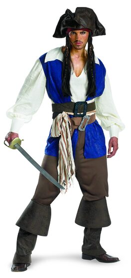 Adult Captain Jack Sparrow Deluxe Pirates of the Caribbean Costume