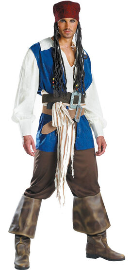 Captain Jack Sparrow Quality Adult Pirates of Caribbean Costume 