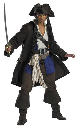 Captain Jack Sparrow Prestige Pirates of the Caribbean Adult Costume