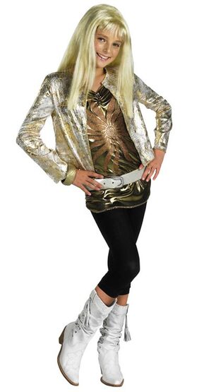 Hannah Montana Kids Costume with Gold Jacket And Wig