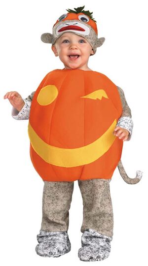Sock Monkey Pumpkin Baby Costume