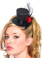 Womens Rose Glitter Petite Top Hat