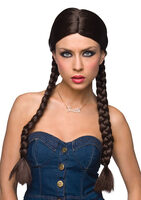 Bradied Pigtail Wig Brown
