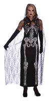 womens skeleton costume with hooded cape