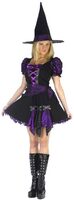 Womens Purple Punk Witch Sexy Costume