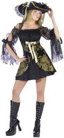 Ladies Golden Sexy Pirate Costume