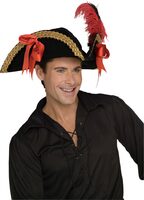 Black Velvet Pirate Hat - Adult