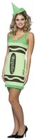 Womens Sexy Green Crayola Crayon Costume