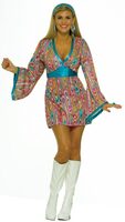 Womens Wild Swirl Adult 60s Costume