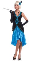 black and blue flapper costume