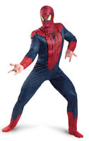 Mens Spiderman costume with jumpsuit and headcover