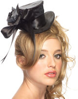 Black Satin Mini Top Hat