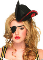 Sequin Trimmed Pirate Hat and Heart Shaped Eye Patch