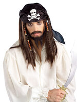 Adult Caribbean Pirate Wig with Beads
